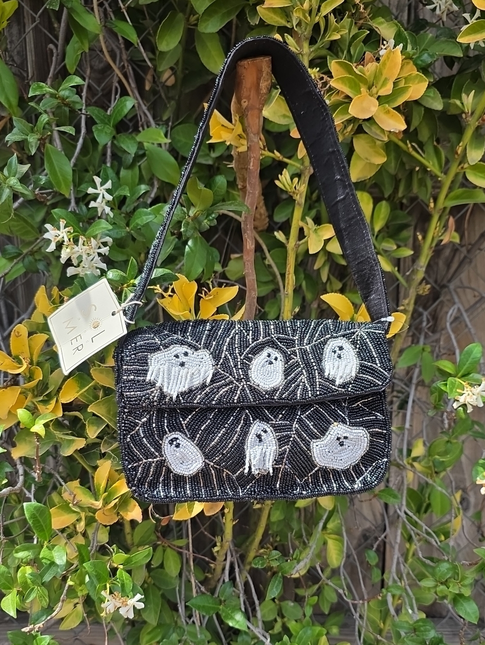 Ghost Beaded Shoulder Bag